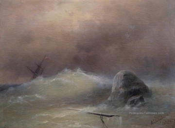 romantique romantisme Tableau Peinture - mer orageuse 1887 Romantique Ivan Aivazovsky russe